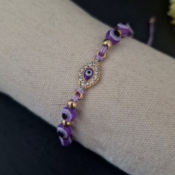 Pulseira Ajustável Mau Olhado [Olho Turco] - Violeta