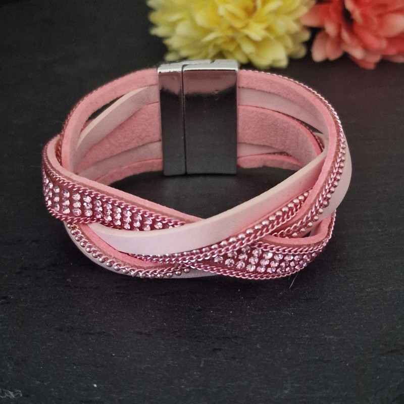 Pulseira Stylish Entrançada - Rosa